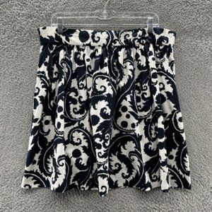 Banana Republic Milly Collection Skirt Womens 0 Blue Paisley Print Pleated Skirt